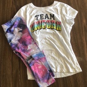 a bundle with unicorn pants and a shirt
